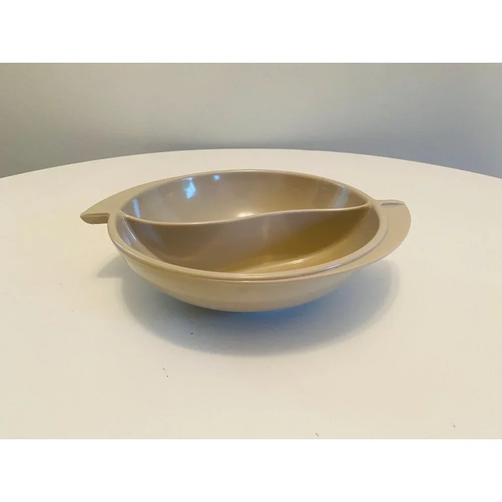 Vintage Boonton Gray Divided Serving Bowl, Melmac Vegetable Serving Bowl, Boonto